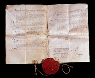 Traité du Cateau-Cambrésis entre Henri II (1519-1589) et Philippe II d
