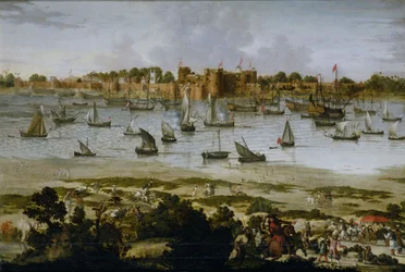 Vue du port de Sūrat, vers 1670 (huile sur toile)