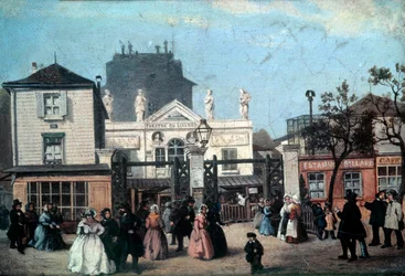 Vue du théâtre du Luxembourg appelé Bobino, rue de Fleurus à Paris