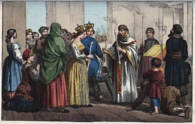 Mariages en Russie au XVIIIe siècle - gravure tirée de « Usi e Costumi di Tutti i Popoli dell