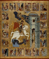 Saint Georges avec des scènes de sa vie