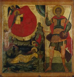 Le prophète Élie et le char de feu. Saint Démétrius de Thessalonique, milieu du XVIe siècle