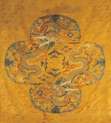 Tissu de brocart de soie dragon, fin du 16ème siècle