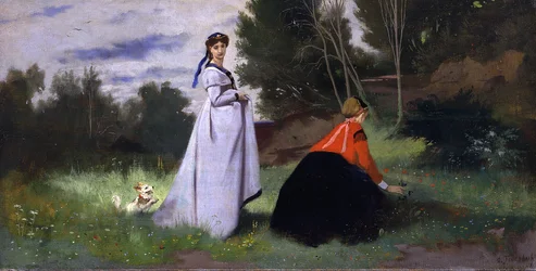 Deux femmes dans la verdure