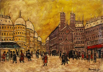 Antal Berkes Scène de rue