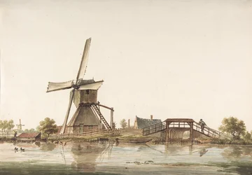Paysage avec moulin à vent, fin 18e siècle