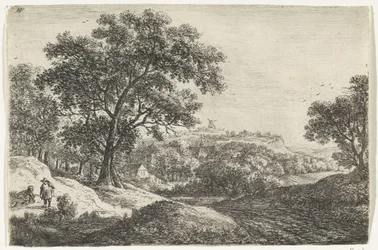 Paysage vallonné avec un village
