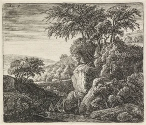 Paysage avec une petite cascade
