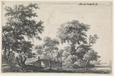 Paysage avec une clôture en bois en bas à gauche (n° 1 d