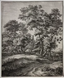 Six grands paysages verticaux : Une mère et trois enfants au repos