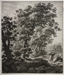 Six grands paysages verticaux avec des scènes de l