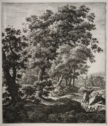 Six grands paysages verticaux avec des scènes de l