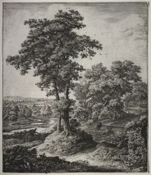 Six grands paysages verticaux avec des scènes de l