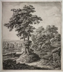 Six grands paysages verticaux avec des scènes de l