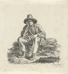 Homme assis, soutenant sa tête