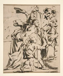 Groupe de figures (peut-être la partie gauche d