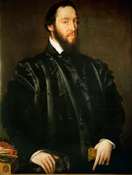 Antoine Perrenot de Granvella, cardinal, ministre en chef de Marguerite de Parme, gouverneur des Pays-Bas ... (huile sur bois de chêne)