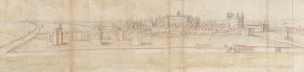 Palais de Hampton Court depuis le Nord, vers 1550-1560