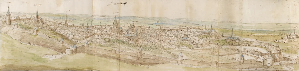 Vue panoramique de Louvain depuis le nord-ouest