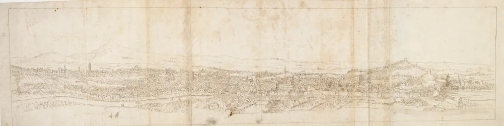 Vue panoramique de Rome depuis Monte Mario, Castel S. Angelo au premier plan