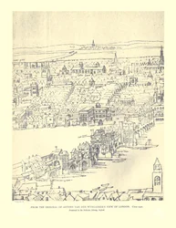 Vue de Londres par Van Den Wyngaerde, vers 1550, 1886