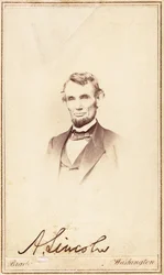 Abraham Lincoln, carte-de-visite signée, 1864
