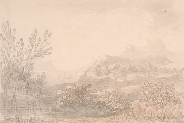 Estuaire avec château et village