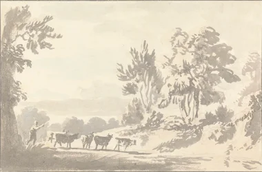 Bouvier conduisant du bétail