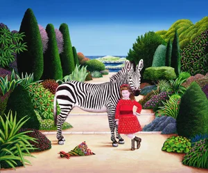 Fille avec Zèbre