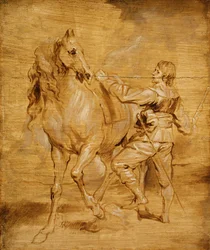 Un homme montant à cheval, vers 1630
