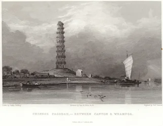 Pagode chinoise entre Canton et Whampoa