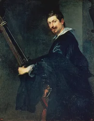 Homme avec un luth, portrait du musicien Jacob Gaultier, luthiste à la cour anglaise