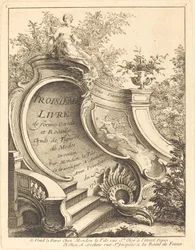 Troisième livre de formes Cartels et Rocailles, page de titre, 1736