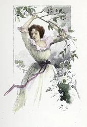 Portrait de la jeune Caroline de Colombier, vers 1785 (gravure)