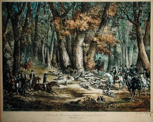 Chasse au cerf dans la forêt de Compiègne, 27 avril 1818