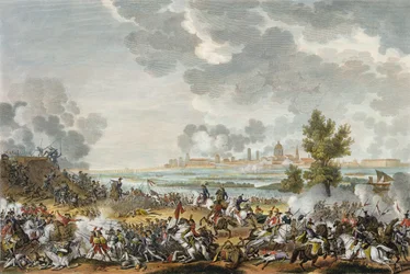 La bataille de S. Giorgio di Mantova, 29 fructidor, an 4 (septembre 1796) gravée par Jean Duplessi-Bertaux