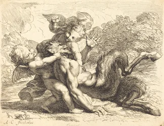 Pan vaincu par les putti