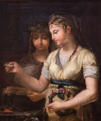 Deux vierges vestales préparant un sacrifice,1770 (huile sur toile)