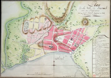 Plan de la ville de Jacmel avec fortifications