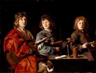En français :  Trois jeunes musiciens Three Young Musicians