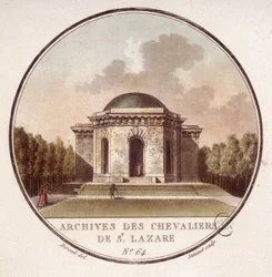 Archives des chevaliers de Saint Lazare à Paris. Dans les vues pittoresques des principaux bâtiments de Paris par Sergeant