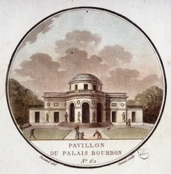 Pavillon du Palais Bourbon, Paris. Dans vues pittoresques des principaux bâtiments de Paris par Sergeant