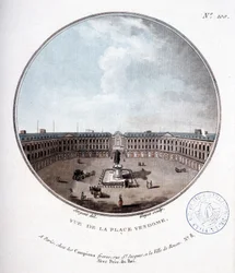 Vue de la Place Vendôme - dans « Vues pittoresques des principaux édifices de Paris » par Sergeant