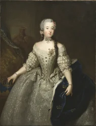 Louise-Ulrique de Prusse, reine de Suède et de Finlande (1720-1782), portrait par Antoine Pesne (1683-1757). Dimensions : 145 x 110 cm. Nationalmuseum Stockholm