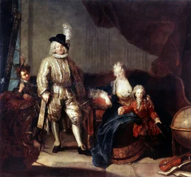 Portrait du Baron von Erlach avec sa famille