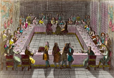 La Loterie Royale au XVIIIe siècle. Gravure par Trouvain Antoine (1656-1708)