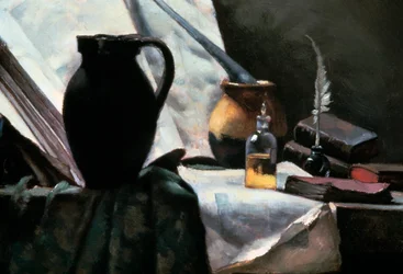 Nature morte avec crâne, (détail), 19e siècle