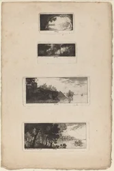 Paysage avec ouverture de grotte
