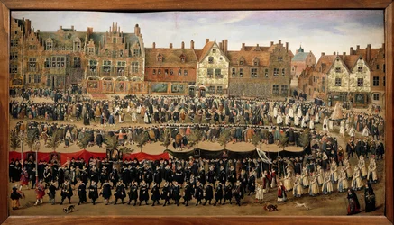 Cortège des demoiselles du Sablon à Bruxelles, vers 1635-40 (huile sur carton-plume)