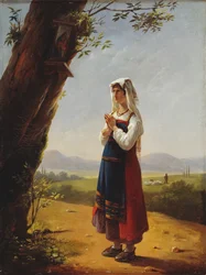 Paysanne dans la campagne romaine